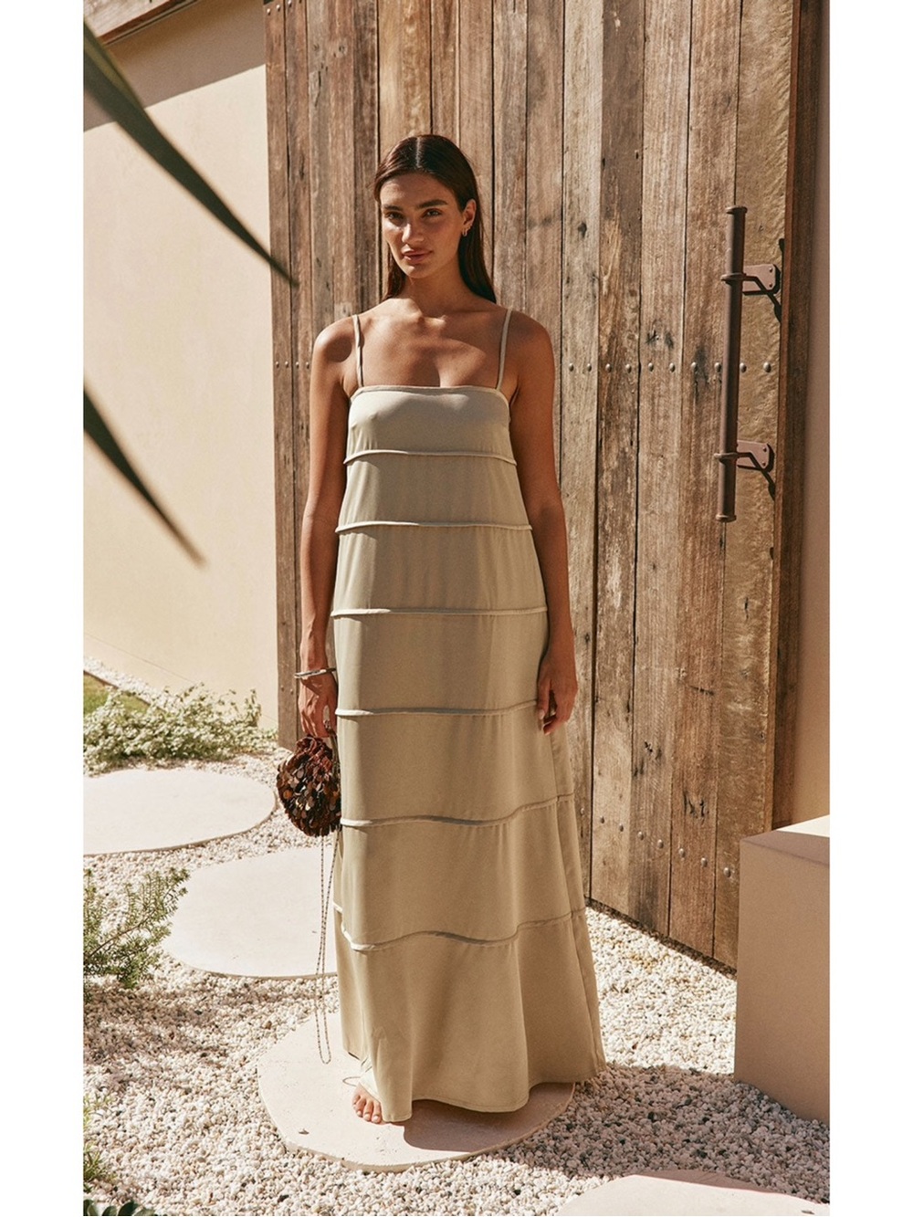 NWT SABO Khaki Green Panel Maxi Daleyza Dress - Size XS